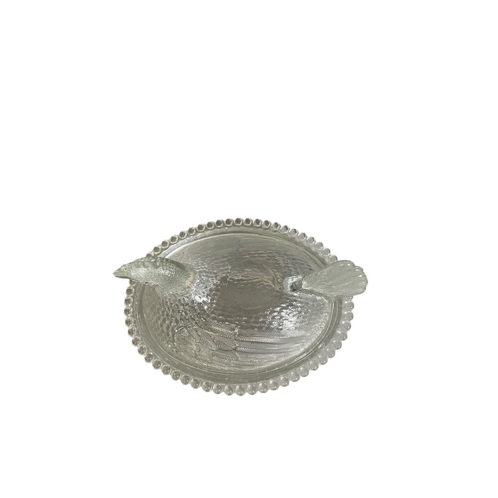 Vintage Indiana Glass Clear Hen On Nest Candy Dish Primitive CottageCore - Picture 2 of 9
